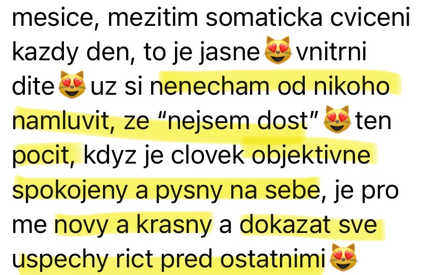 Zpráva od klientky — už si nenechá namluvit, že není dost
